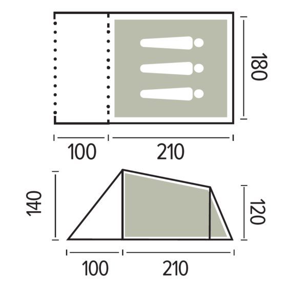 DIABLO 3-man inflatable camping tent - TRIGANO