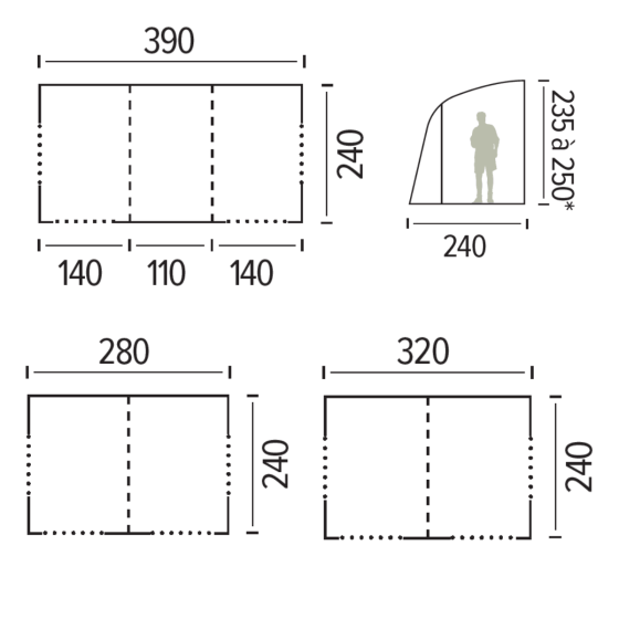 ARUBA inflatable caravan awning - TRIGANO