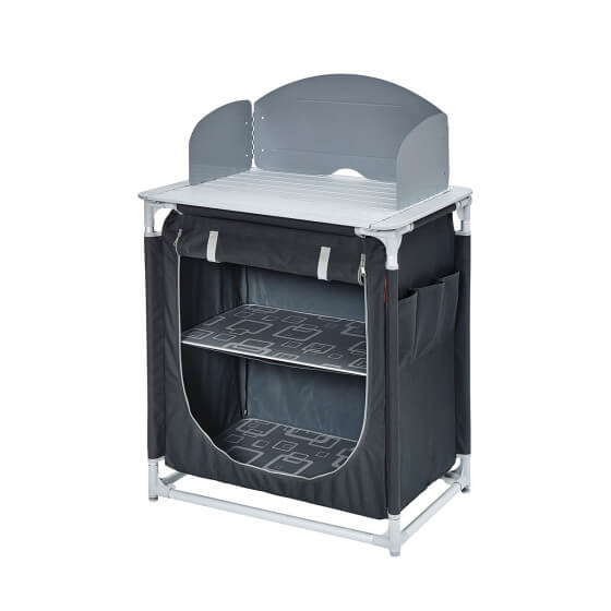 Meuble cuisine camping gris noir