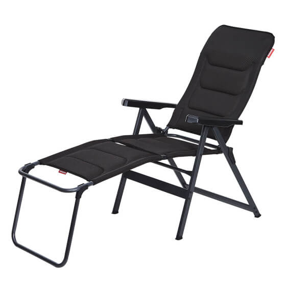 Fauteuil camping premium noir + repose pied Fauteuil camping premium noir + repose pied