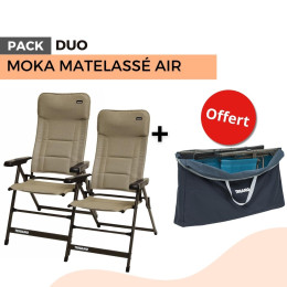 Pack Fauteuil camping matelassé MOKA + housse