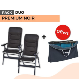 Pack 2 fauteuils PREMIUM NOIR + housse