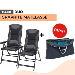 Pack 2 fauteuils GRAPHITE matelassés + housse