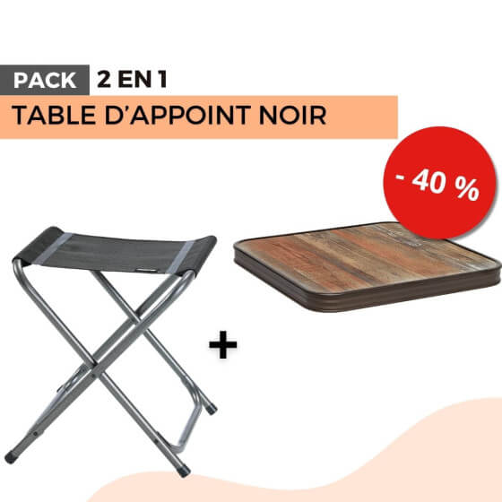 Pack Table d'appoint noir - bois flotté