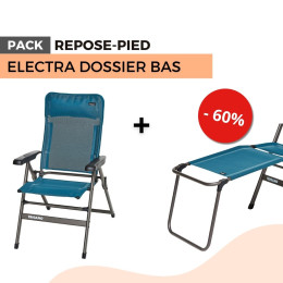 Pack fauteuil alu dossier bas SLIM Electra + repose-pied