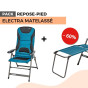 Pack fauteuil camping matelassé Electra + repose-pied