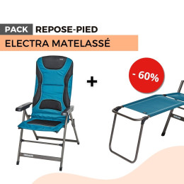 Pack fauteuil camping matelassé Electra + repose-pied