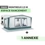 Pack auvent MONTREUX 2,50m - Espace rangement