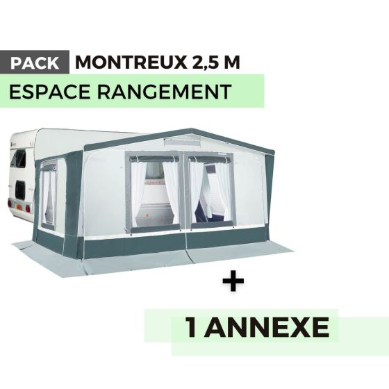 Pack auvent MONTREUX 2,50m - Espace rangement
