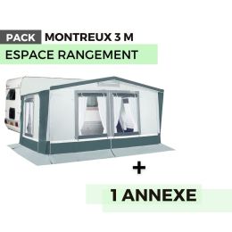 Pack auvent MONTREUX 3m - Espace rangement