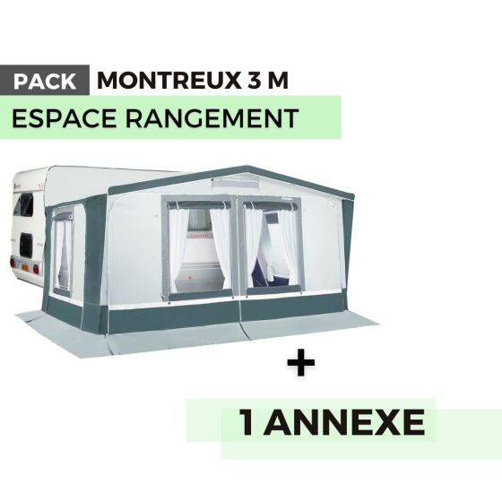 Pack auvent MONTREUX 3m - Espace rangement
