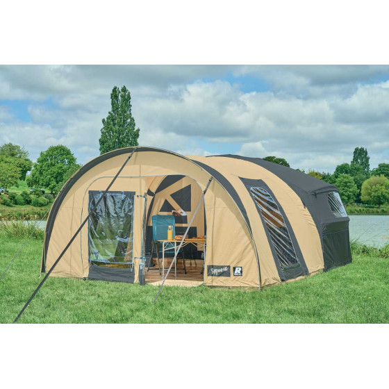 Caravane pliante Raclet SEQUOIA  - armature gonflable - porte ouverte Caravane pliante Raclet SEQUOIA  - armature gonflable - porte ouverte