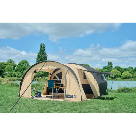 Caravane pliante Raclet SEQUOIA  - armature gonflable - ouverte Caravane pliante Raclet SEQUOIA  - armature gonflable - ouverte